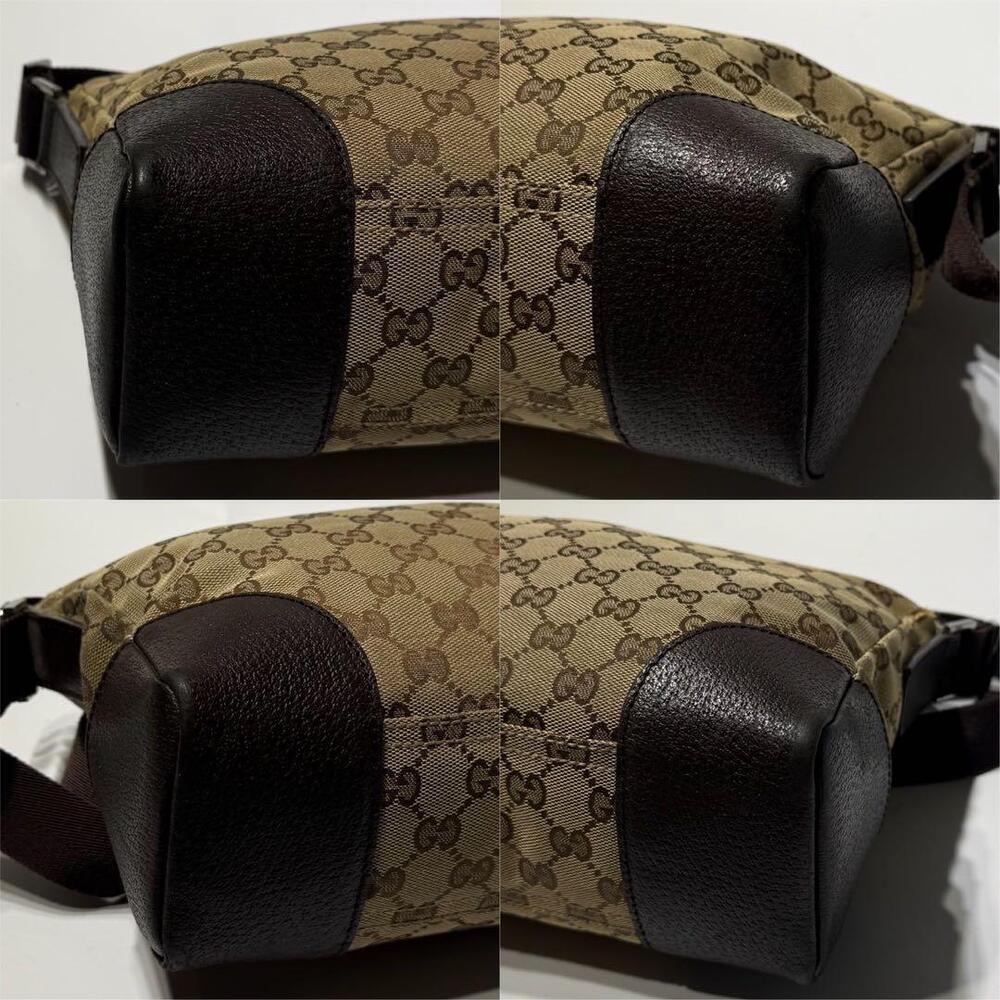 GUCCI GG Canvas Shoulder Bag Messenger Brown Crossbody Leather - Picture 6 of 10